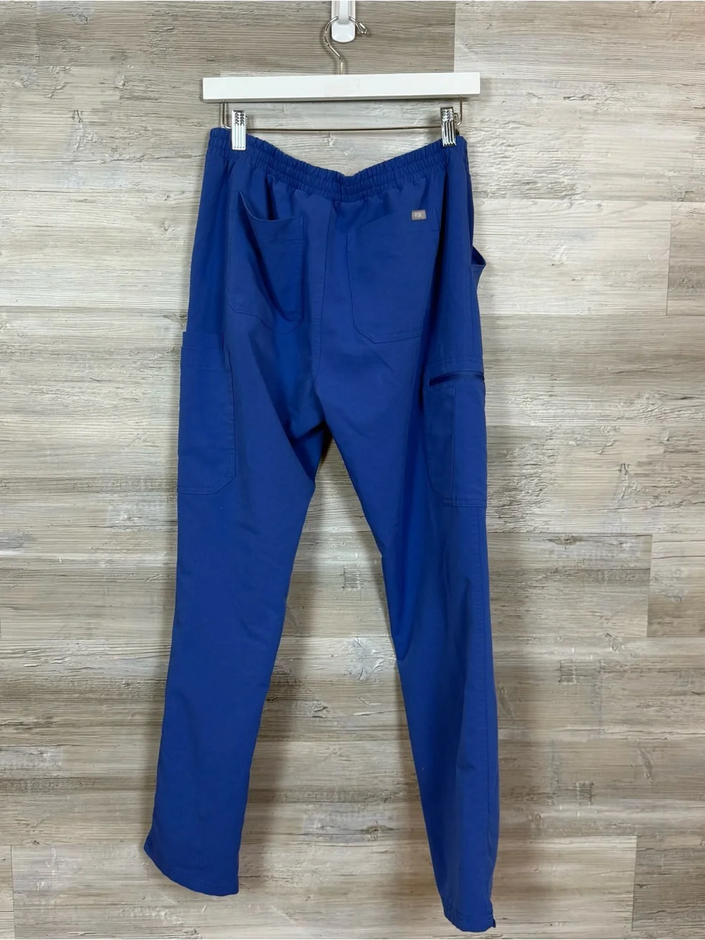 FIGS Yola Skinny Scrub Pants M Blue Cargo Pockets Technical Collection Medium